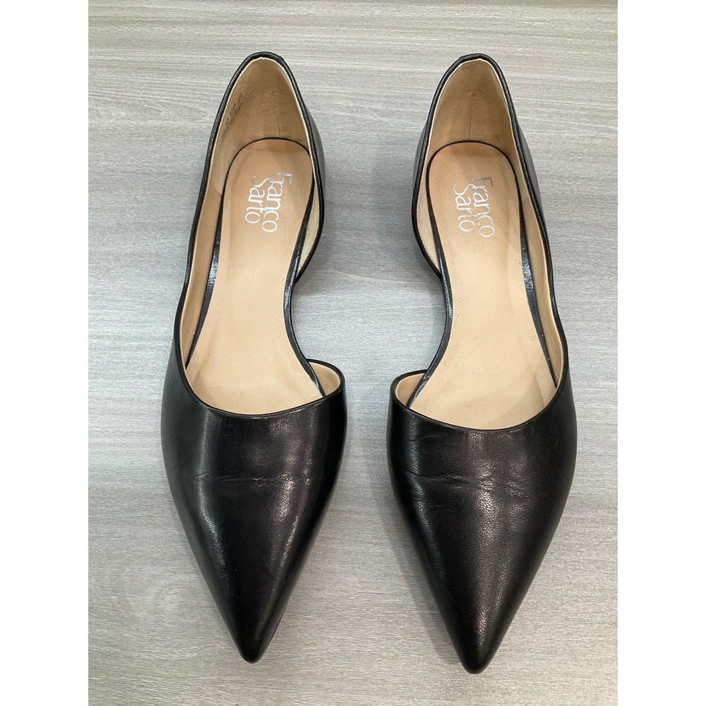 FRANCO SARTO NEIMAN BLACK LEATHER FLATS